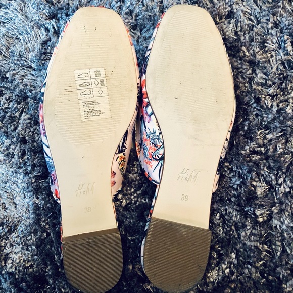 H&M Mules Light Pink Floral Pattern Size 39 - Picture 5 of 5